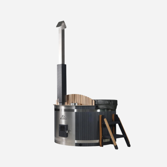 Aleko Stainless Steel Hot Tub & Cold Plunge Tub – Wood-Fired Heater – 3-5 People