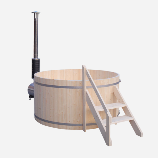 Aleko Wood-Fired Hot Tub and Ice Bath - 4-5 Person - Pine