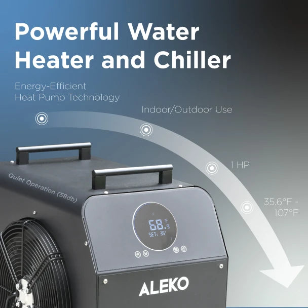 Aleko Arctica Inflatable Cold Plunge and 1 HP Chiller & Heater