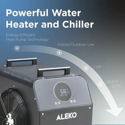 Aleko Lumina Vertical Cold Plunge 1 HP Chiller & Heater