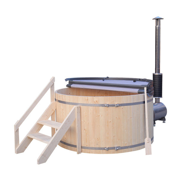 Aleko Wood-Fired Hot Tub and Ice Bath - 4-5 Person - Pine