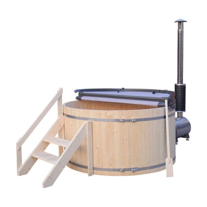 Aleko Wood-Fired Hot Tub and Ice Bath - 4-5 Person - Pine
