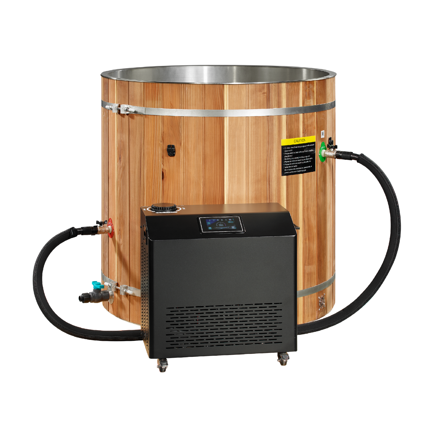 Dynamic Cold Therapy Pacific Cedar & Stainless Steel Barrel Cold Plunge