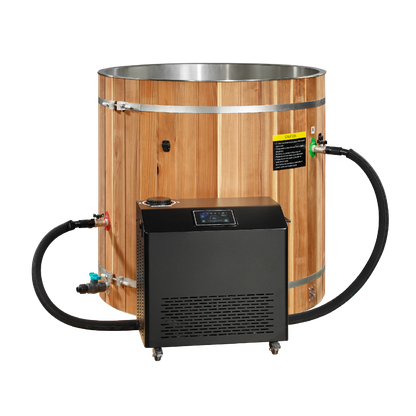 Dynamic Cold Therapy Pacific Cedar & Stainless Steel Barrel Cold Plunge