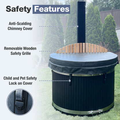 Aleko Stainless Steel Hot Tub & Cold Plunge Tub – Wood-Fired Heater – 3-5 People
