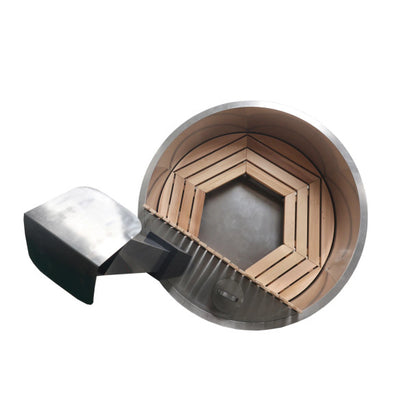 Aleko Stainless Steel Hot Tub & Cold Plunge Tub – Wood-Fired Heater – 3-5 People